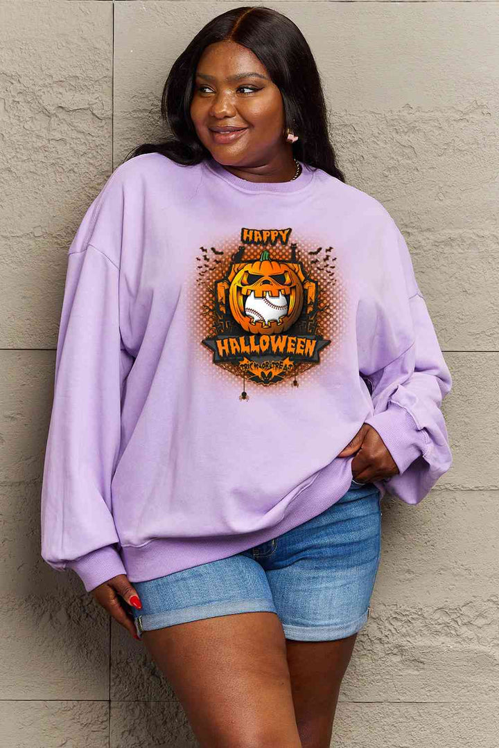 Simply Love Full Size HAPPY HALLOWEEN Graphic Sweatshirt |1mrk.com