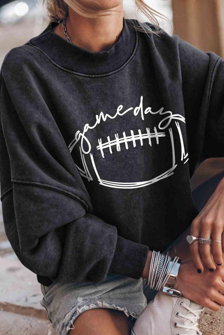 Round Neck Long Sleeve FOOTBALL Graphic Sweatshirt |1mrk.com