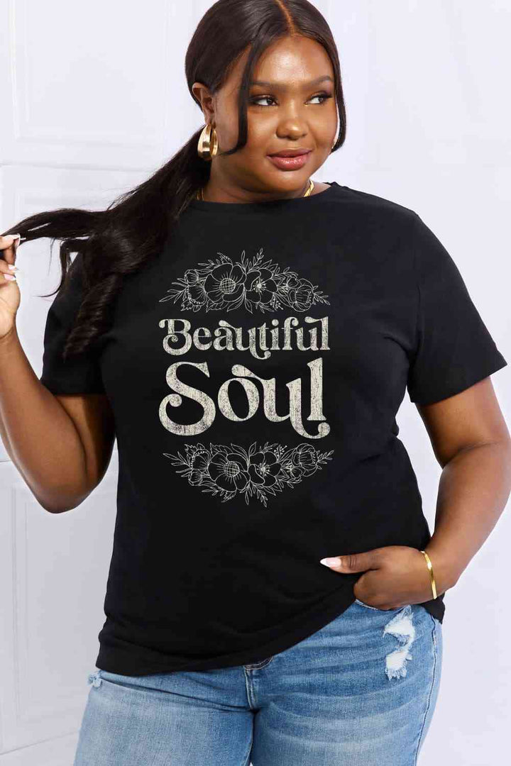 Simply Love Full Size BEAUTIFUL SOUL Graphic Cotton Tee | 1mrk.com