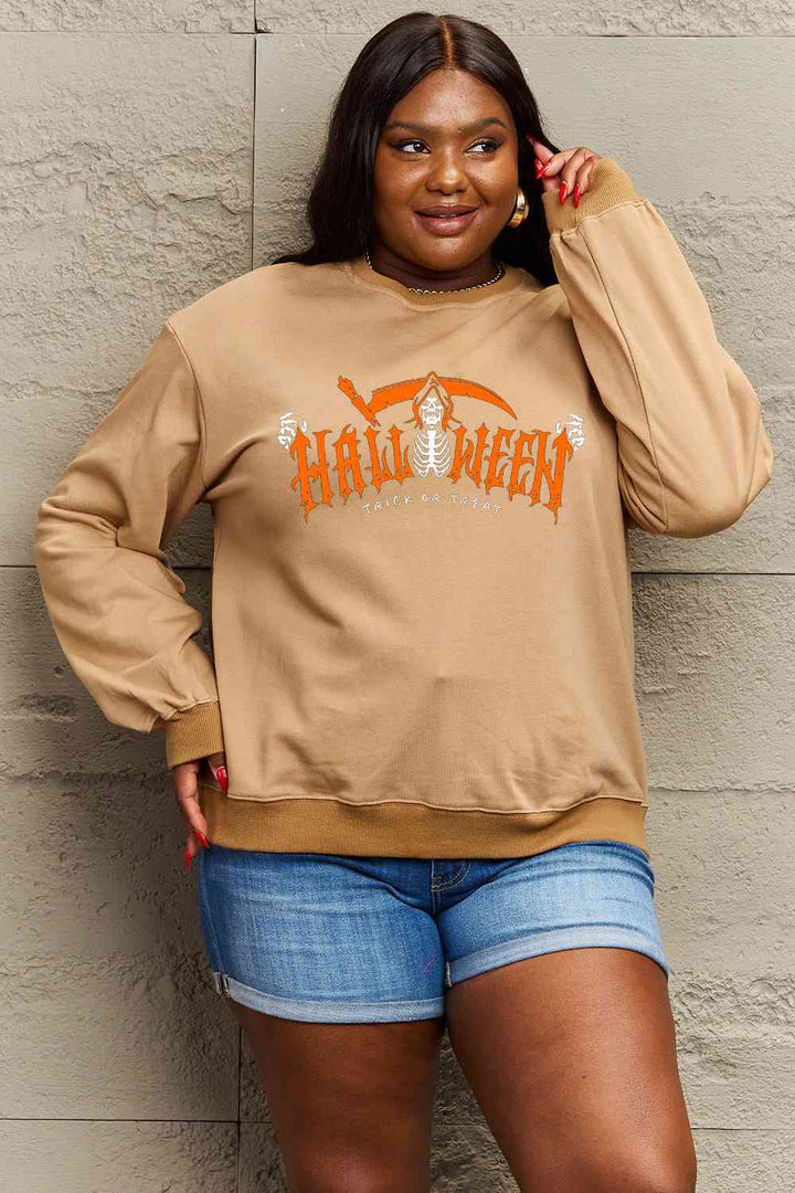 Simply Love Full Size HALLOWEEN TRICK OR TREAT Graphic Sweatshirt |1mrk.com