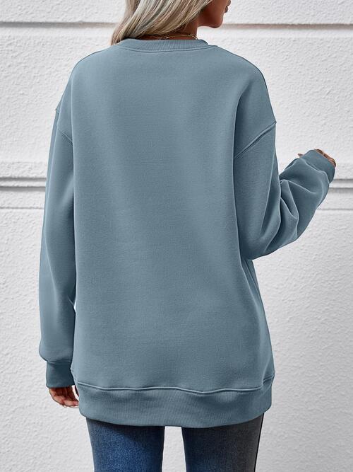 MERRY CHRISTMAS Round Neck Long Sleeve Sweatshirt |1mrk.com