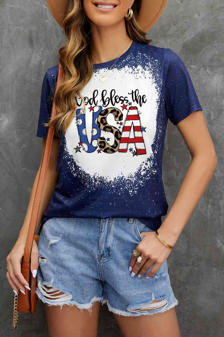 GOD BLESS THE USA Printed Tee Shirt | 1mrk.com