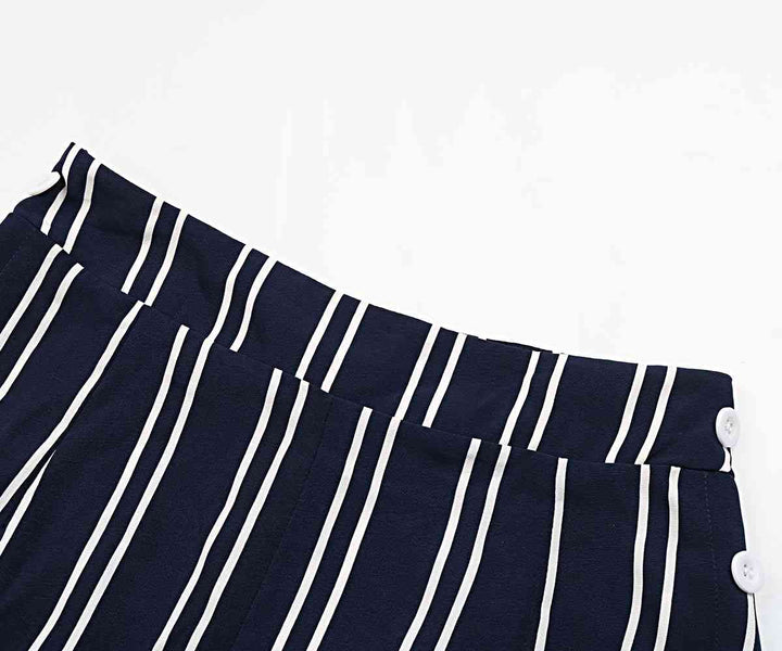 Striped Slit Wide Leg Pants | 1mrk.com