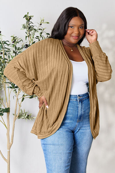 Basic Bae Full Size Ribbed Cocoon Cardigan |1mrk.com