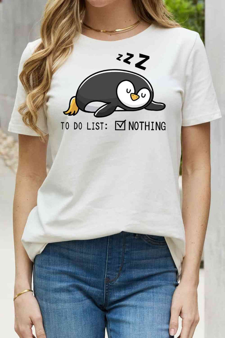 Simply Love Full Size TO DO LIST NOTHING Graphic Cotton Tee | 1mrk.com