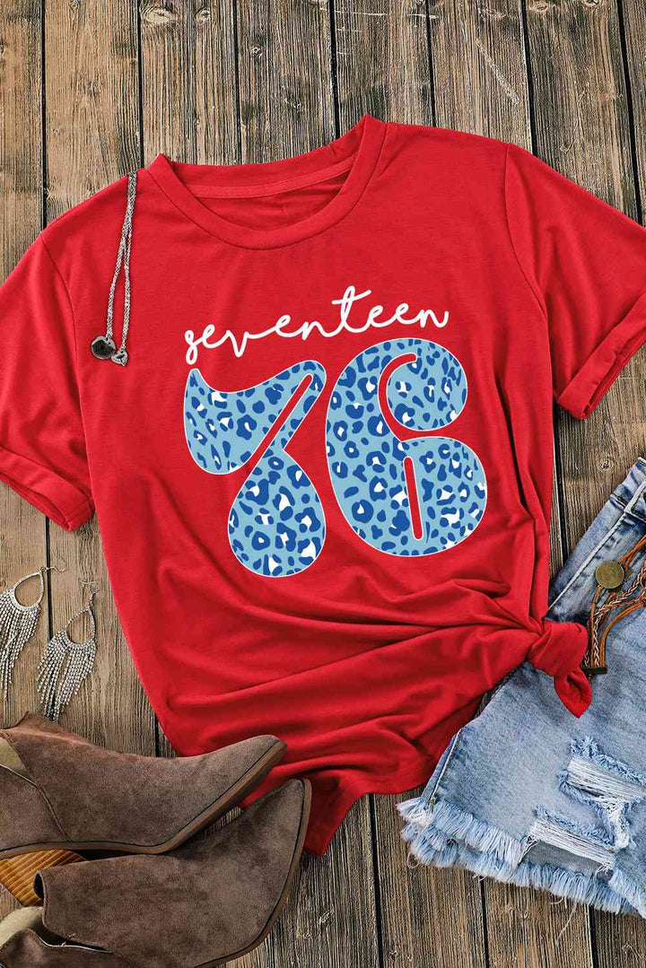 SEVENTEEN 76 Graphic Cuffed Sleeve Tee | 1mrk.com