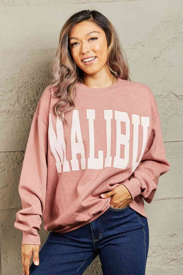 Sweet Claire "Malibu" Oversized Crewneck Sweatshirt |1mrk.com