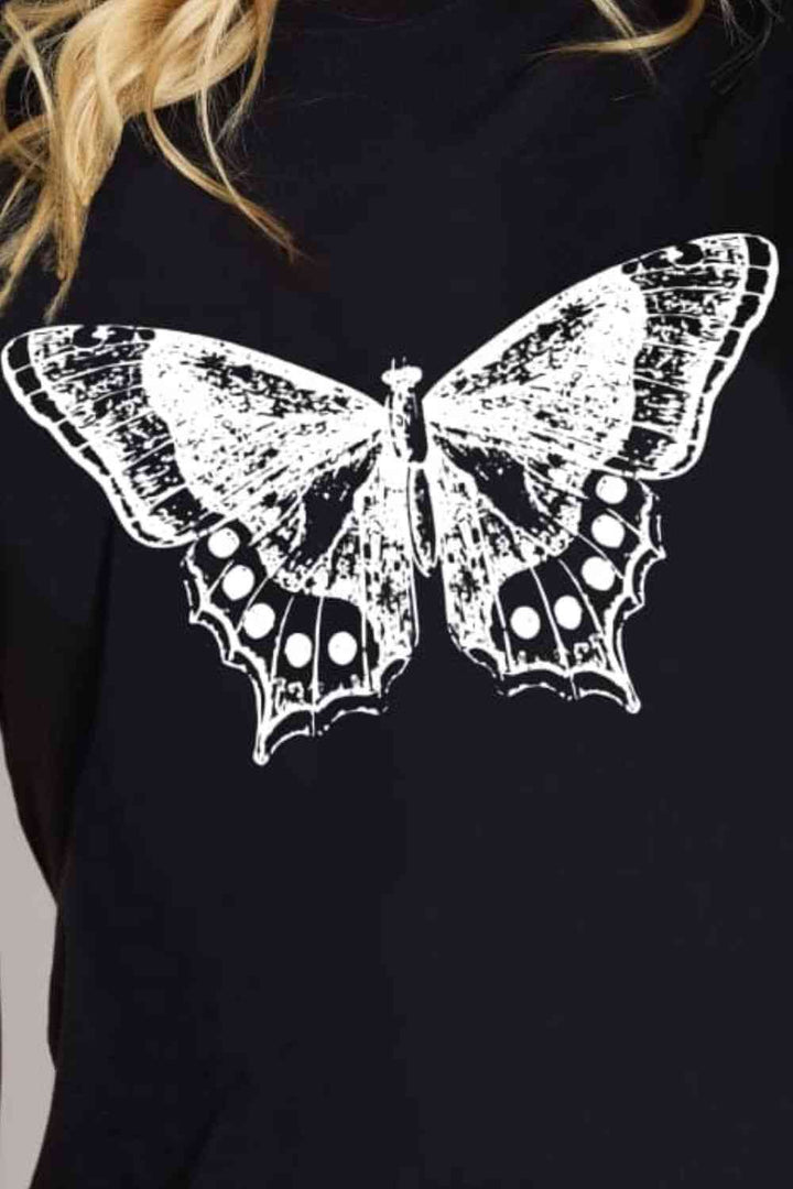 Simply Love Full Size Butterfly Graphic Cotton T-Shirt | 1mrk.com