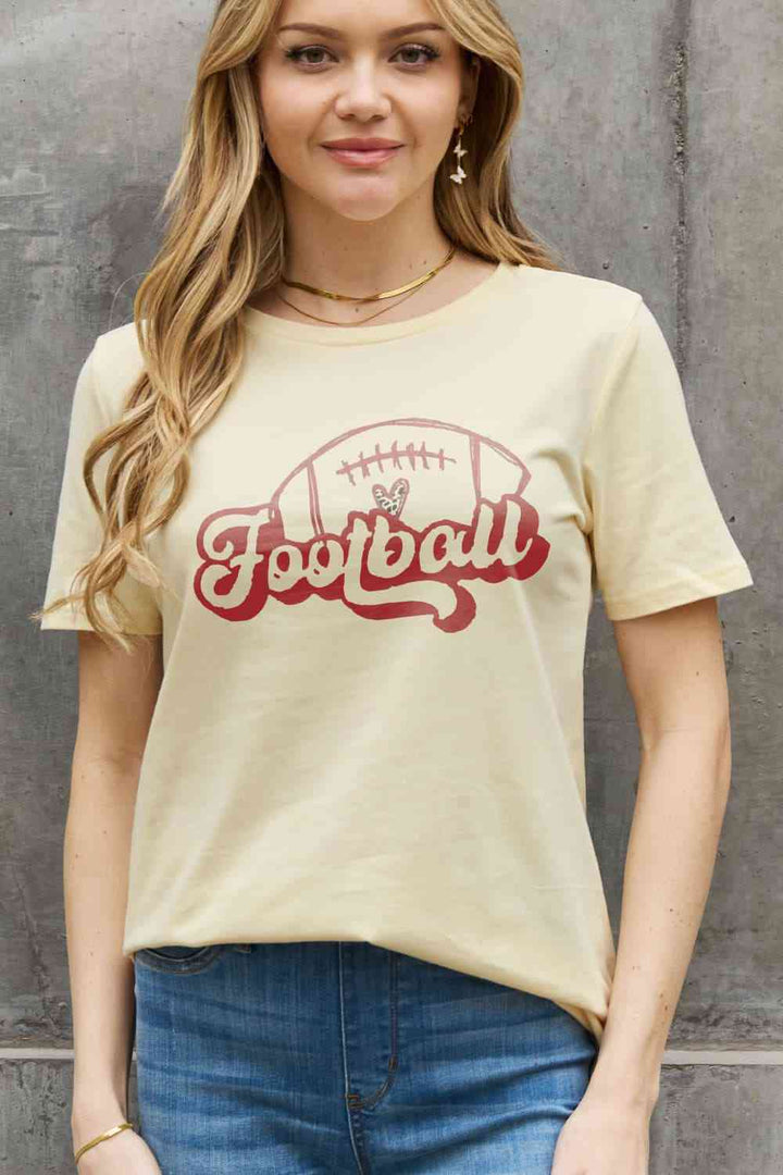 Simply Love Full Size FOOTBALL Graphic Cotton Tee | 1mrk.com