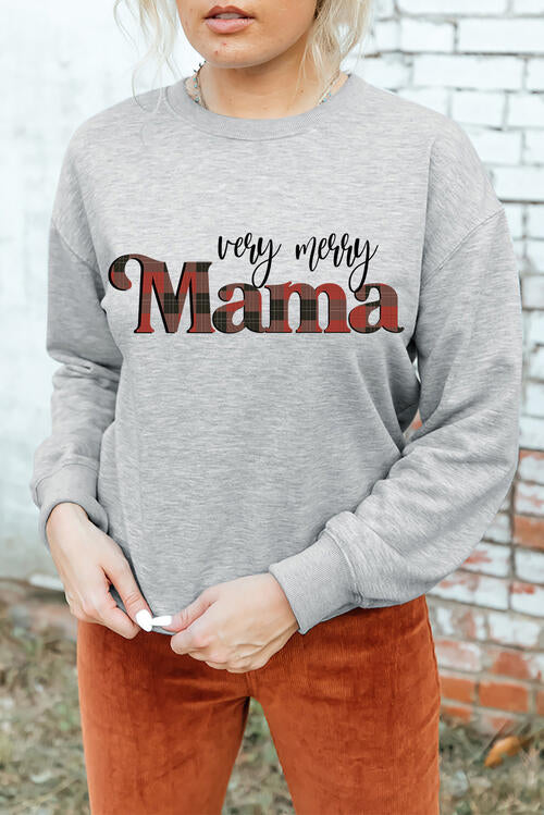 MAMA Round Neck Drop Shoulder Sweatshirt |1mrk.com