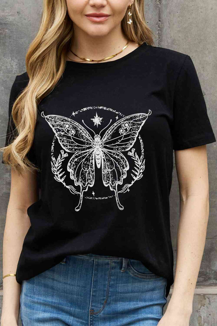 Simply Love Simply Love Full Size Butterfly Graphic Cotton Tee | 1mrk.com