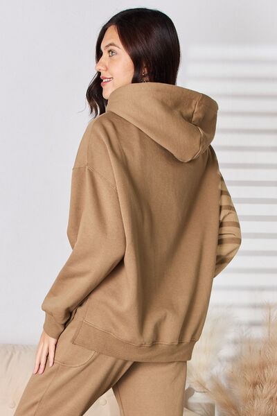 RISEN Drawstring Drop Shoulder Long Sleeve Hoodie |1mrk.com