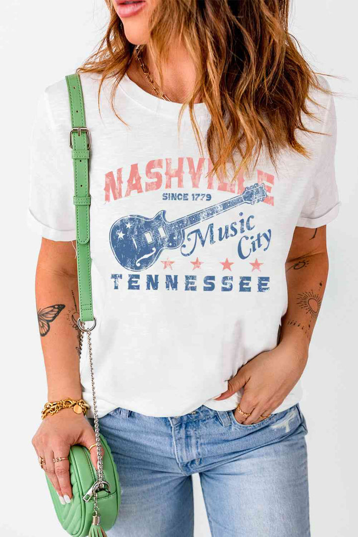 NASHVILLE TENNESSEE Guitar Graphic Tee Shirt | 1mrk.com