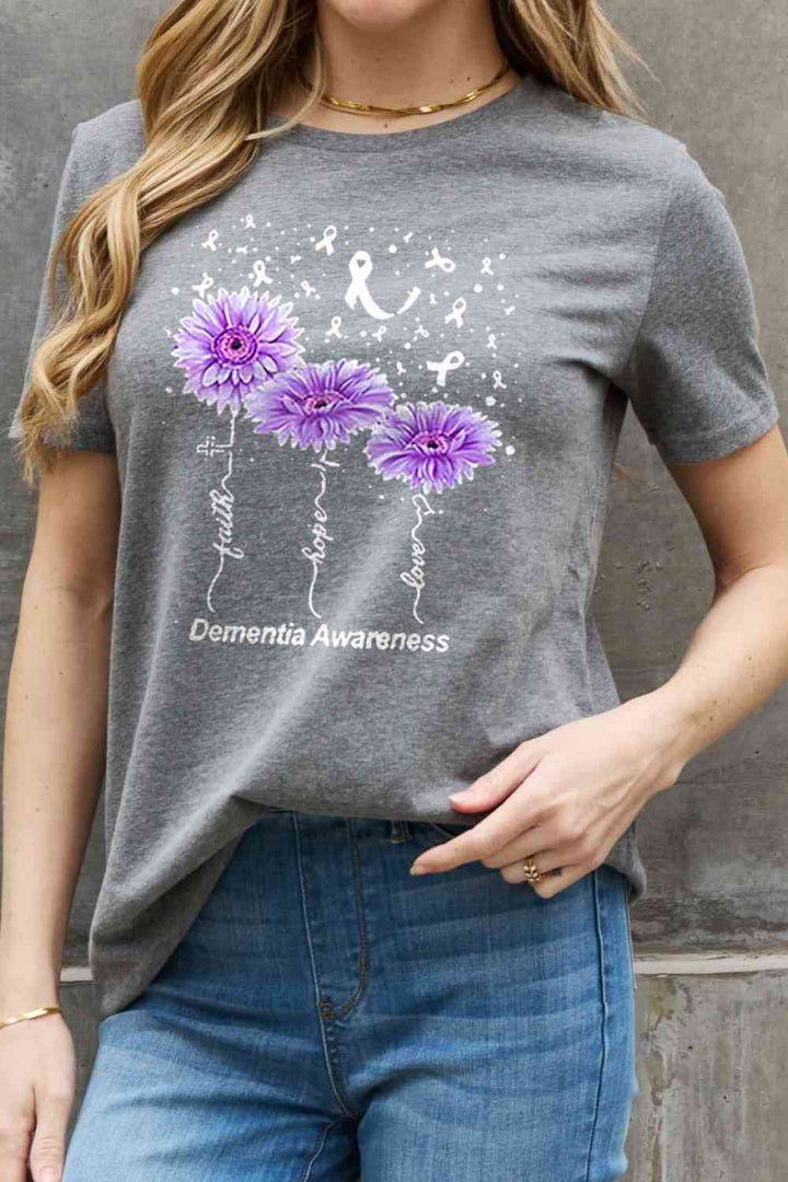 Simply Love Full Size DEMENTIA AWARENESS Graphic Cotton Tee | 1mrk.com