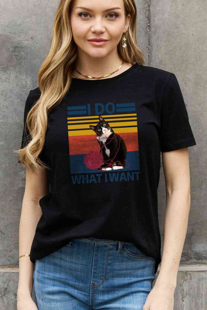 Simply Love Full Size I DO WHAT I WANT Graphic Cotton Tee | 1mrk.com