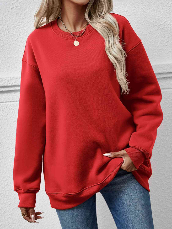 Round Neck Long Sleeve Sweatshirt |1mrk.com