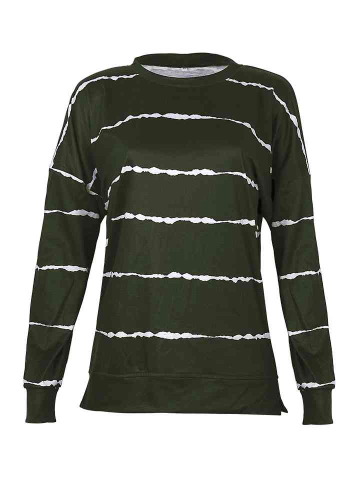 Striped Round Neck T-Shirt |1mrk.com