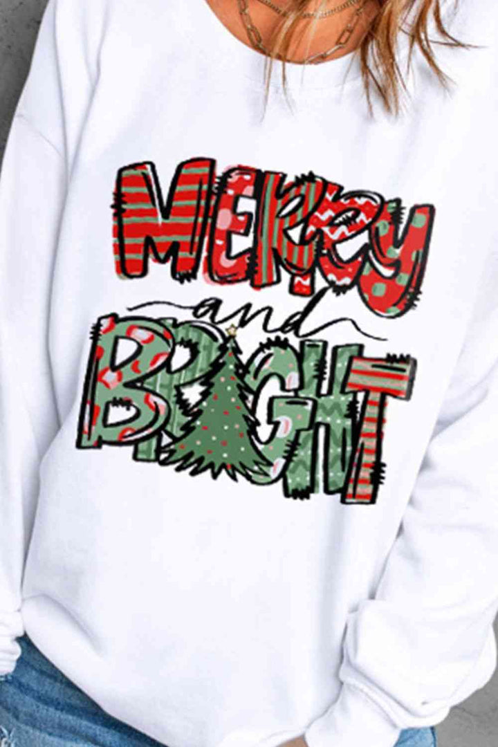 MERRY AND BRIGHT Graphic Sweatshirt |1mrk.com