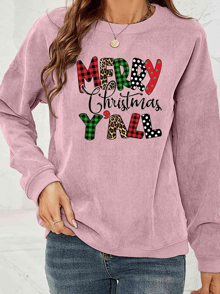 MERRY CHRISTMAS Y'ALL Graphic Sweatshirt | 1mrk.com