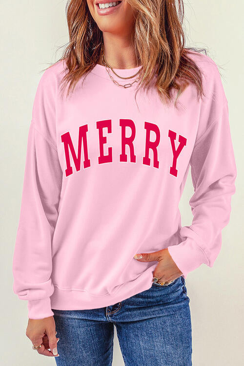 MERRY Graphic Dropped Shoulder Sweatshirt |1mrk.com