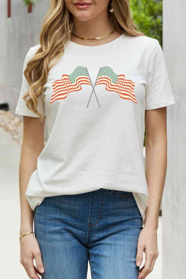 Simply Love US Flag Graphic Cotton Tee | 1mrk.com