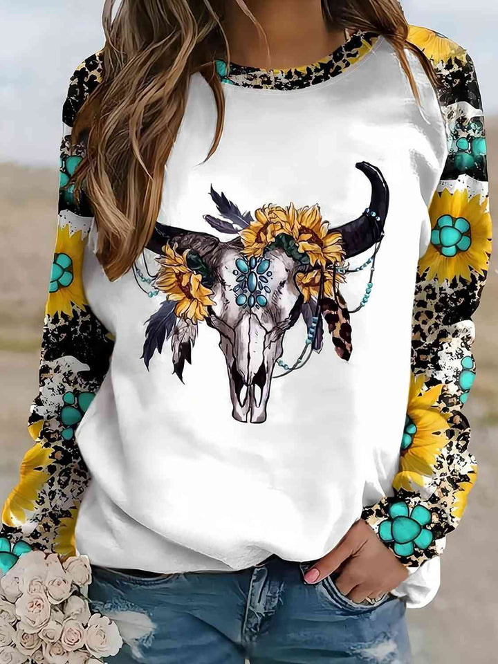 Plus Size Graphic Raglan Sleeve Sweatshirt |1mrk.com