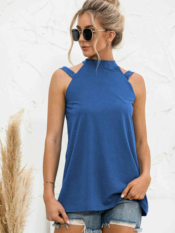 Cutout Mock Neck Tank | 1mrk.com