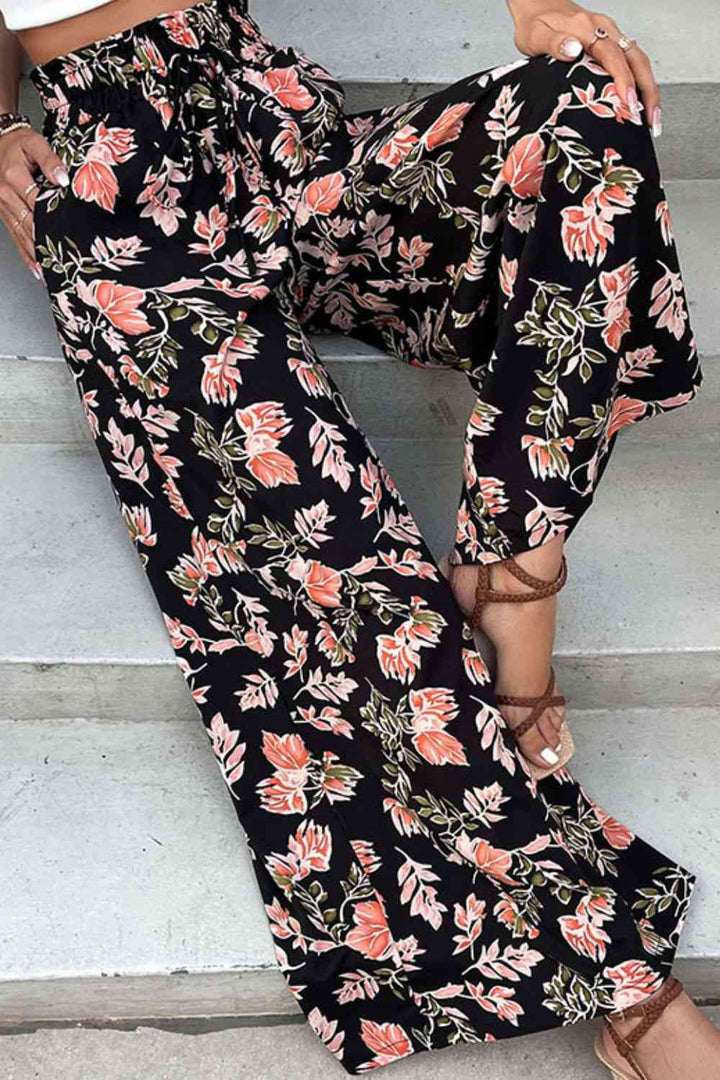 Floral Pull-On Wide Leg Pants | 1mrk.com