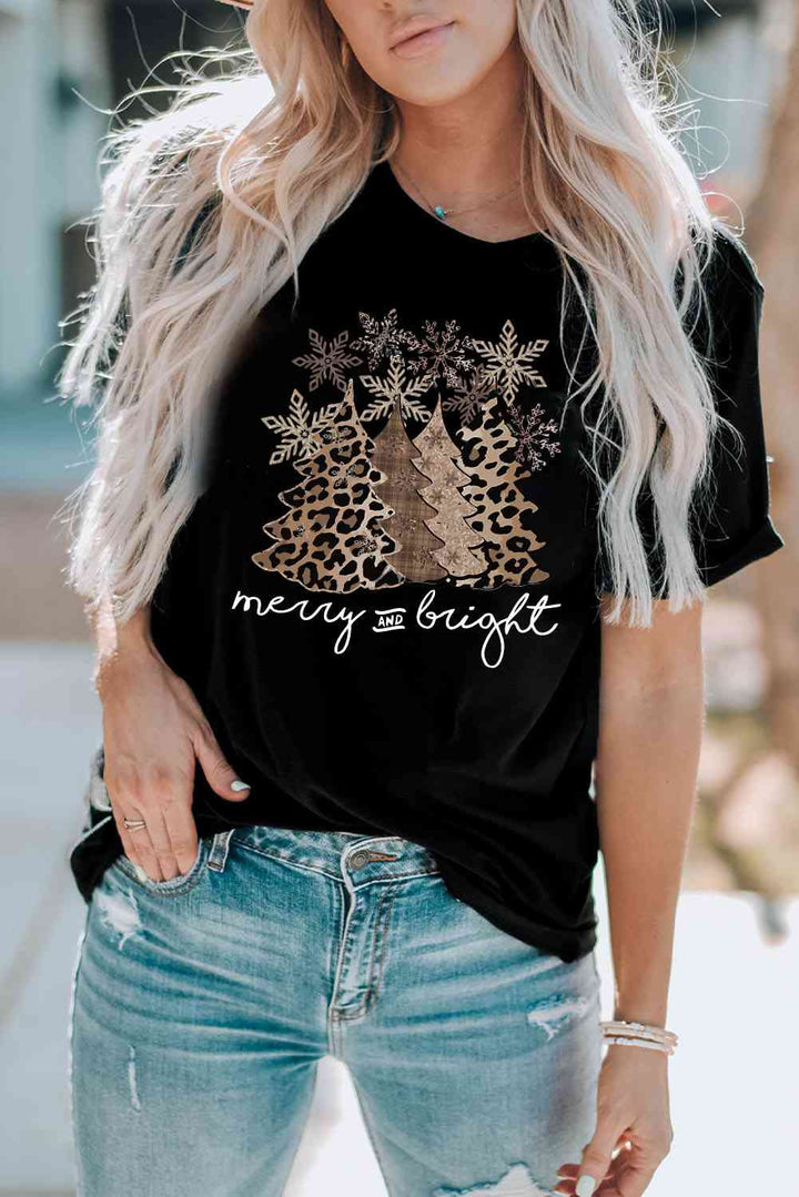 Christmas Tree Graphic Short Sleeve T-Shirt | 1mrk.com