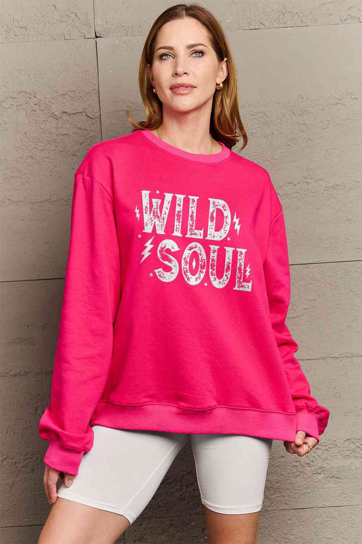 Simply Love Full Size WILD SOUL Graphic Sweatshirt |1mrk.com