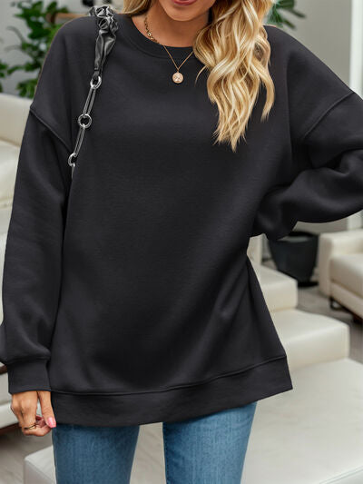 Round Neck Long Sleeve Sweatshirt |1mrk.com