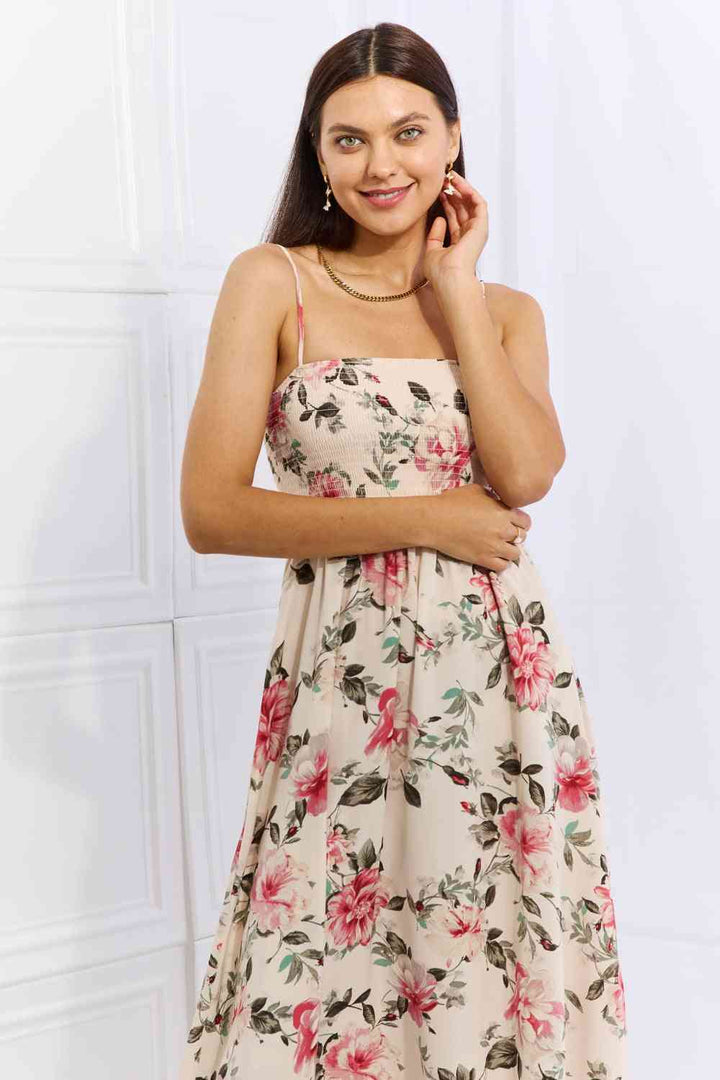 OneTheLand Hold Me Tight Sleeveless Floral Maxi Dress in Pink | 1mrk.com