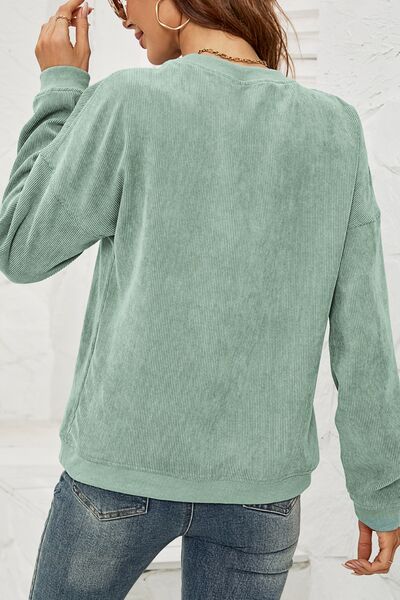 Dropped Shoulder Round Neck Sweatshirt |1mrk.com