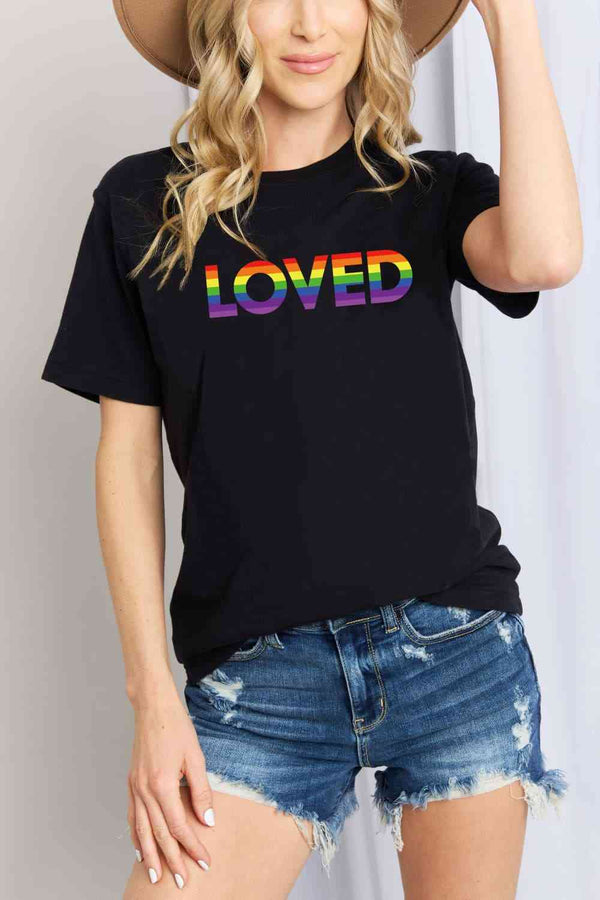 Simply Love LOVED Graphic Cotton T-Shirt | 1mrk.com