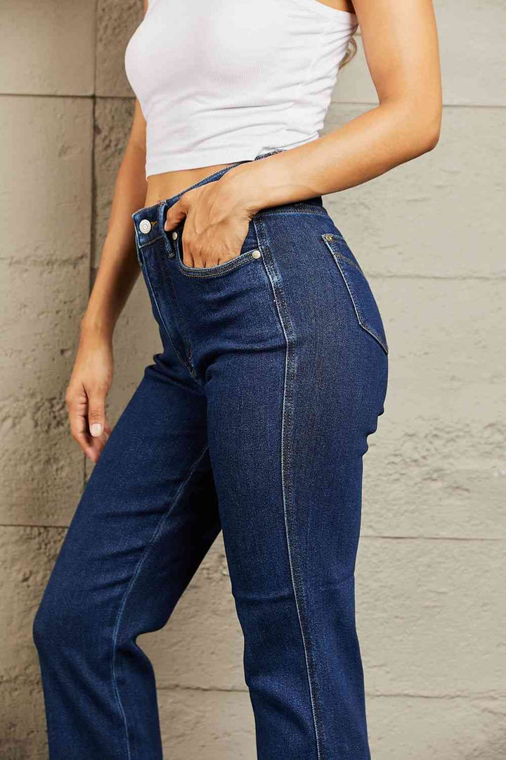 Judy Blue Kailee Full Size Tummy Control High Waisted Straight Jeans | 1mrk.com