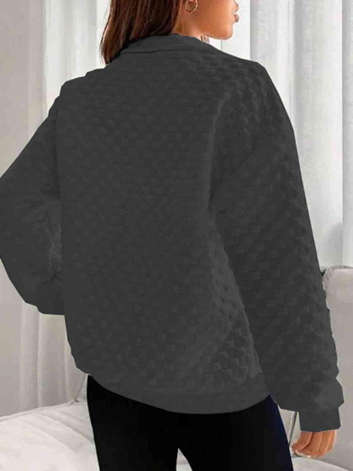 Half Zip Collared Neck Sweatshirt |1mrk.com