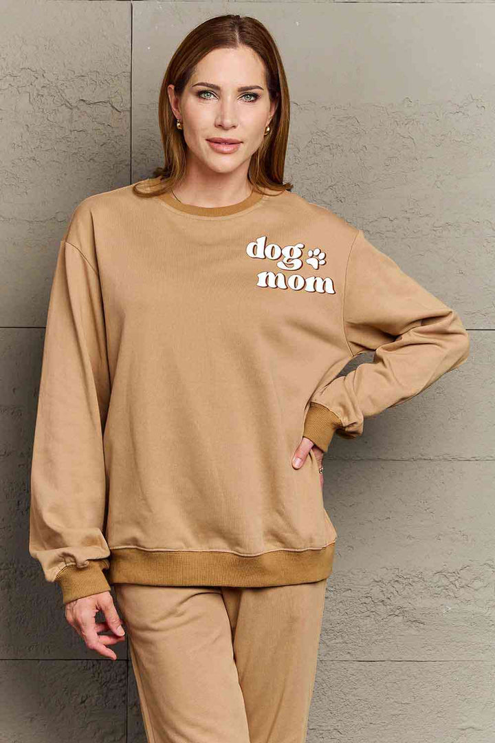 Simply Love Simply Love Full Size Round Neck Dropped Shoulder DOG MOM Graphic Sweatshirt |1mrk.com