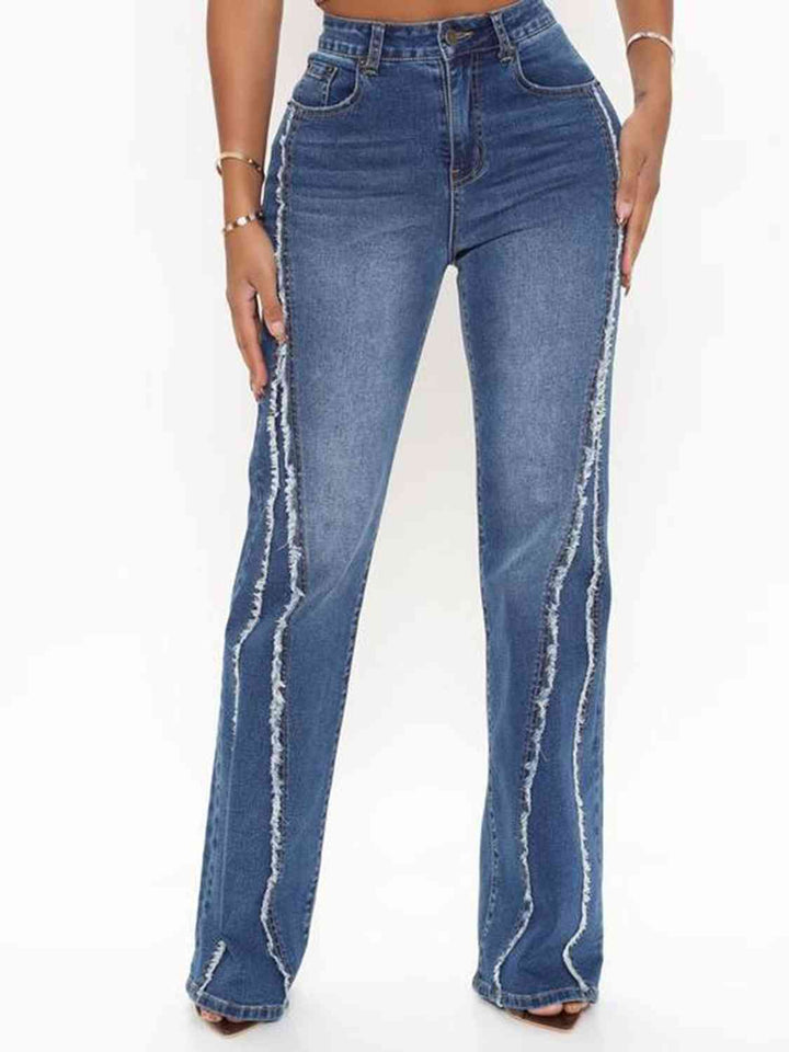 Raw Hem High Waist Jeans | 1mrk.com