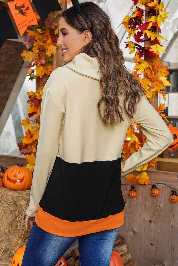 Long Sleeve Jack-O'-Lantern Graphic Sweatshirt |1mrk.com