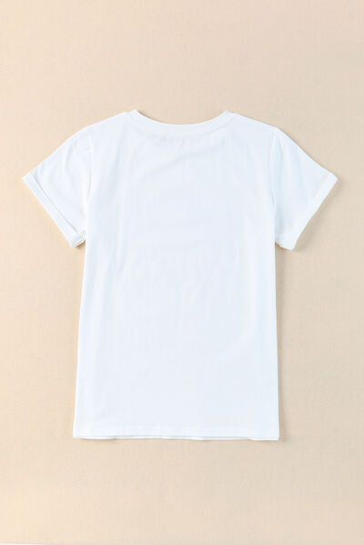 HOWDY Round Neck Short Sleeve T-Shirt | Trendsi