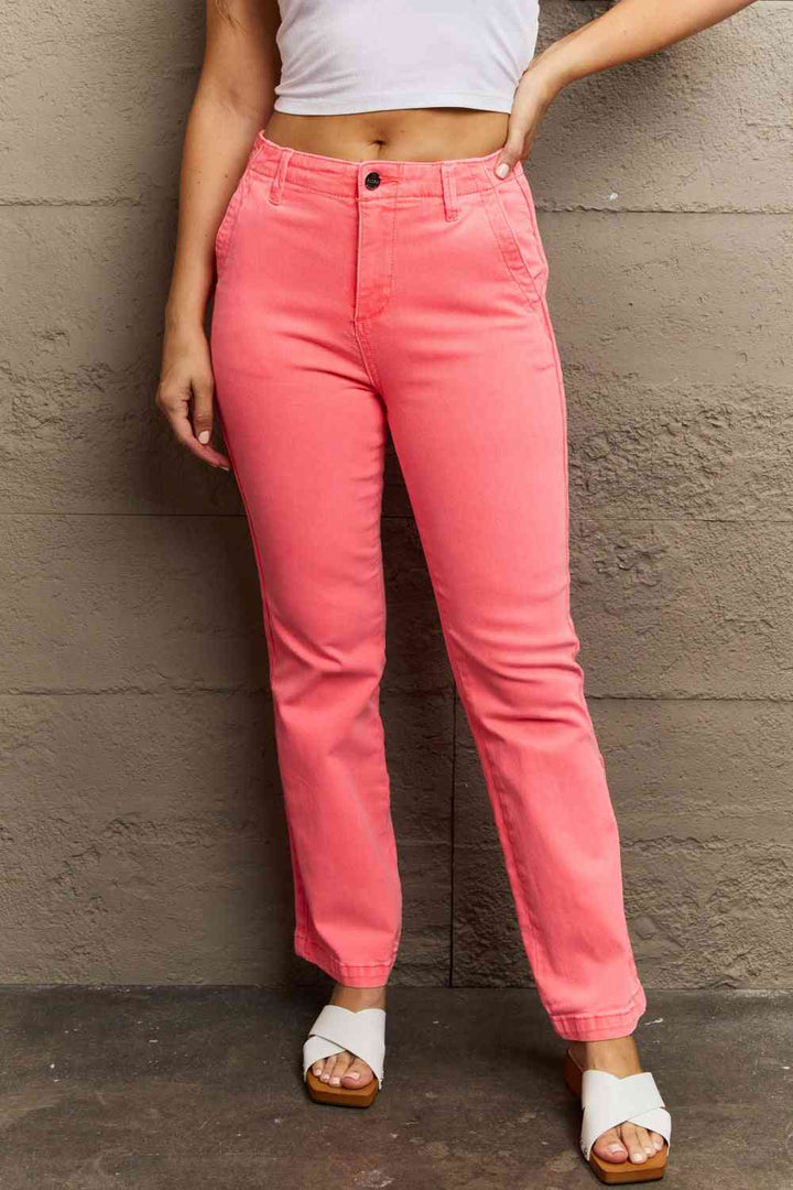 RISEN Kenya Full Size High Waist Side Twill Straight Jeans | 1mrk.com