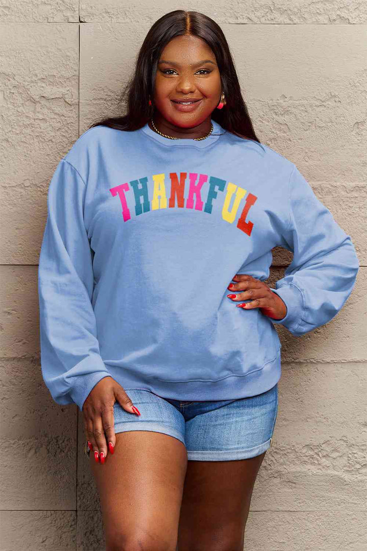 Simply Love Full Size THANKFUL Graphic Sweatshirt |1mrk.com