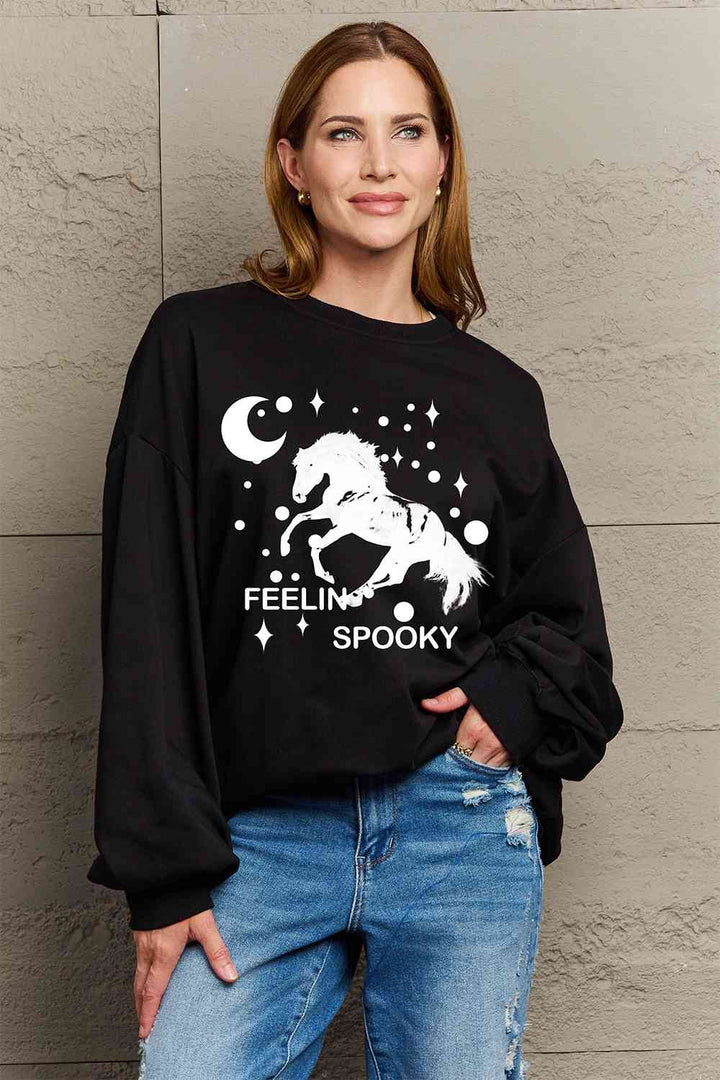 Simply Love Full Size Graphic Drop Shoulder Sweatshirt |1mrk.com