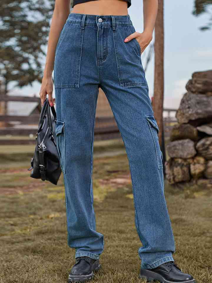 Pocketed Long Jeans | 1mrk.com