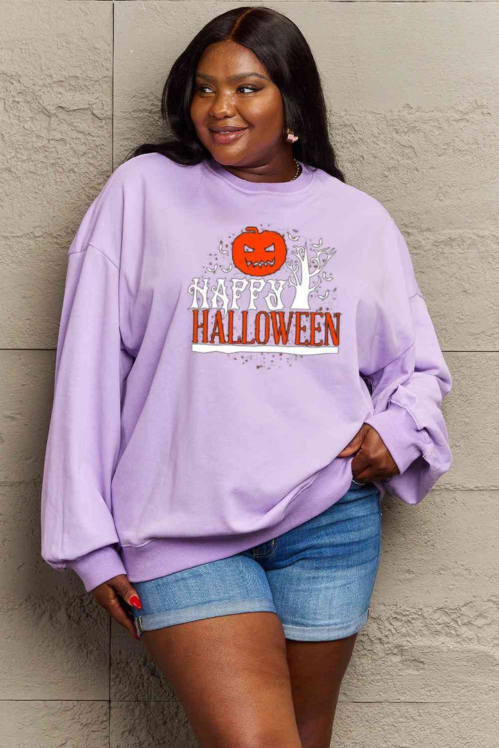 Simply Love Full Size HAPPY HALLOWEEN Graphic Sweatshirt |1mrk.com