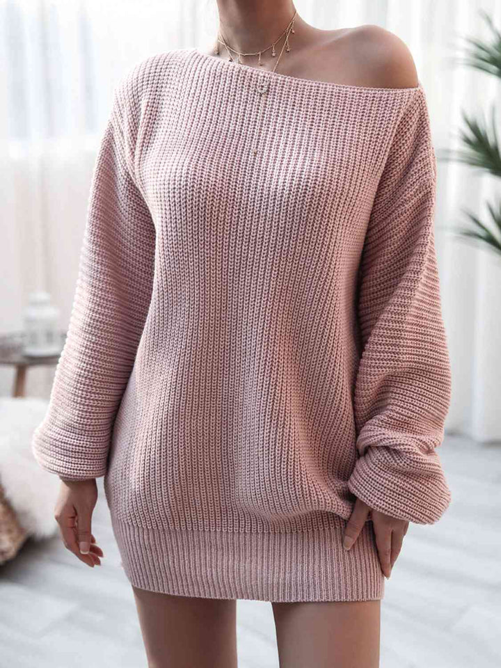 Rib-Knit Mini Sweater Dress | 1mrk.com