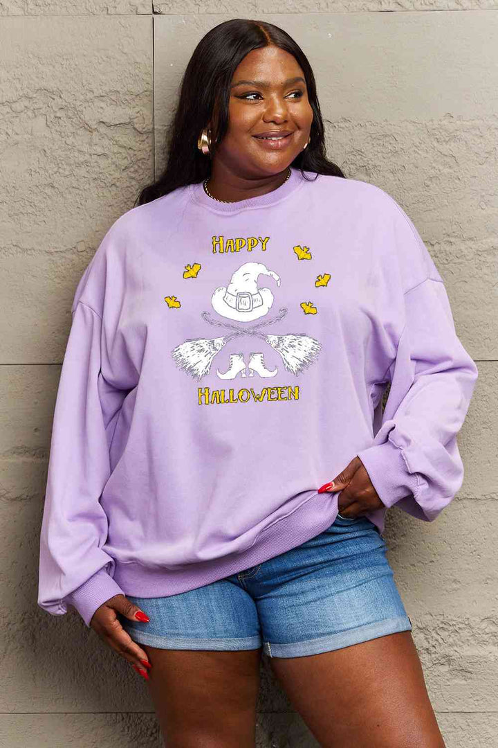 Simply Love Full Size HAPPY HALLOWEEN Graphic Sweatshirt |1mrk.com