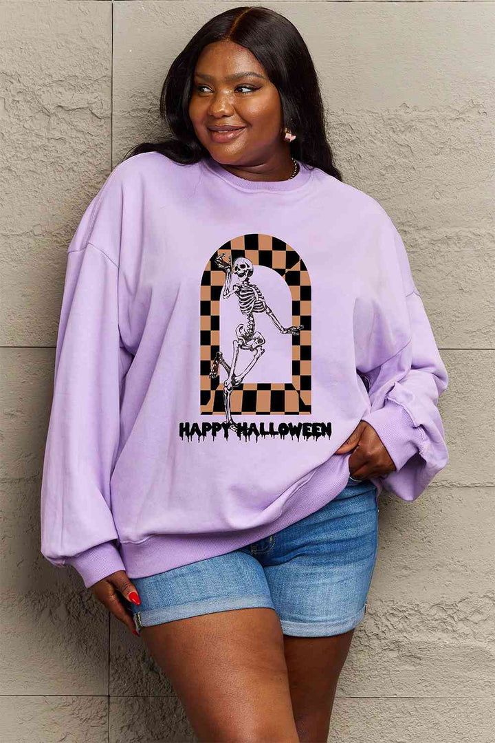 Simply Love Full Size HAPPY HALLOWEEN Graphic Sweatshirt |1mrk.com