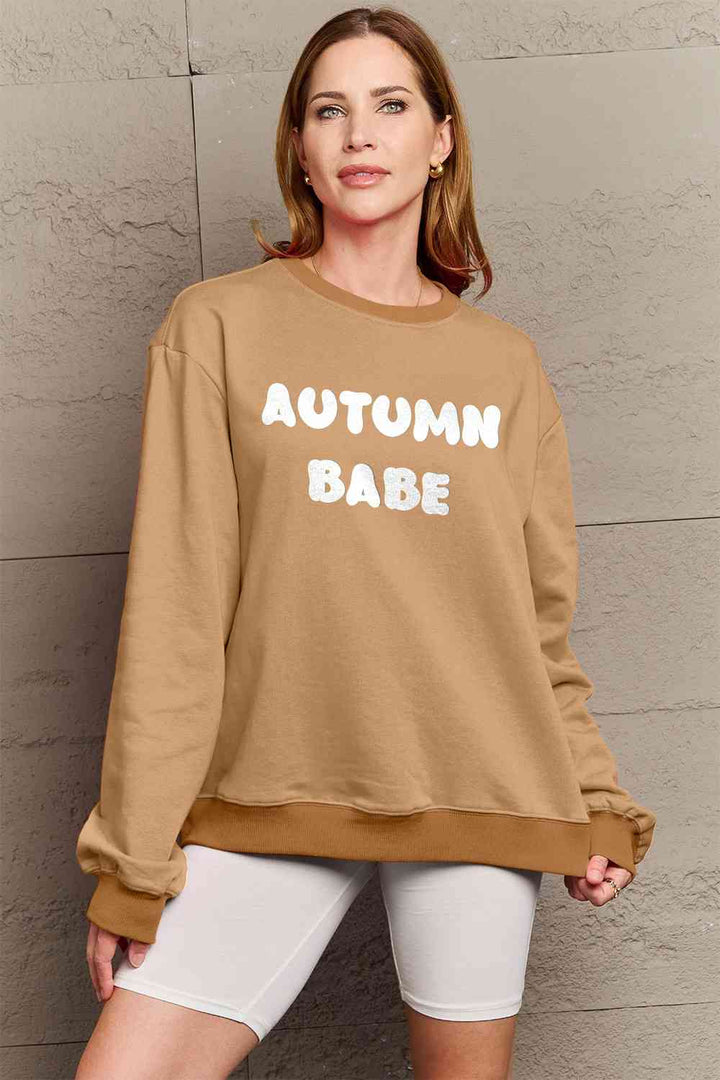 Simply Love Full Size AUTUMN BABE Graphic Sweatshirt |1mrk.com