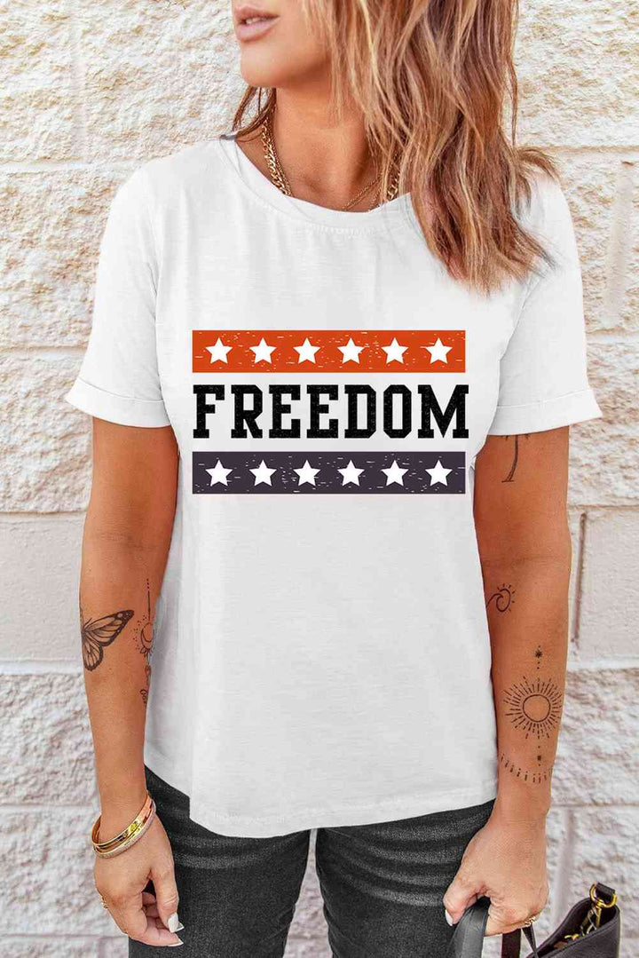 FREEDOM Graphic Cuffed Sleeve Tee | 1mrk.com